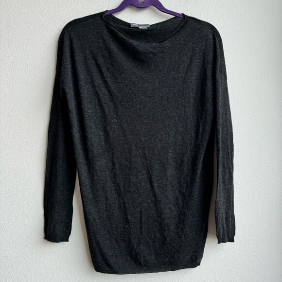 $5/$25 VINCE Mercerized Wool Boat Neck Knit Relaxed Lightweight Sweater Size XS - Picture 1 of 7
